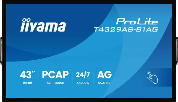 iiyama T4329AS-B1AG Écran d'affichage dynamique Écran plat interactif 108 cm (42.5") LED Wifi 500 cd - Affichage dynamique - visuel 2