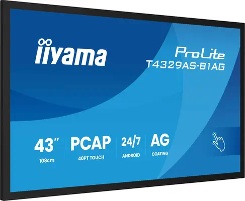 iiyama T4329AS-B1AG Écran d'affichage dynamique Écran plat interactif 108 cm (42.5") LED Wifi 500 cd - Affichage dynamique - visuel 4
