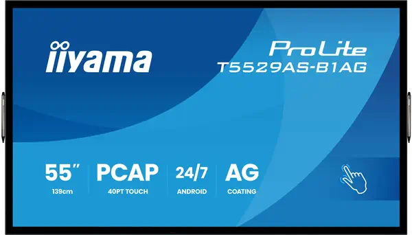 iiyama T5529AS-B1AG Écran d'affichage dynamique Écran plat interactif 138,7 cm (54.6") LED Wifi 500  - Affichage dynamique - visuel 2