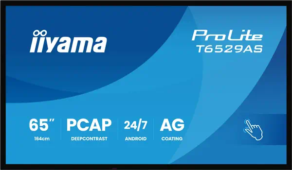 iiyama T6529AS-B1AG Écran d'affichage dynamique Écran plat interactif 163,8 cm (64.5") LED Wifi 500  - Affichage dynamique - visuel 2