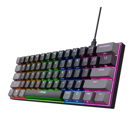 Trust GXT 867 Acira clavier Gaming USB Français Noir, Gris - Pack Clavier, souris - visuel 1