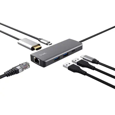 Trust Dalyx USB Type-C 1000 Mbit/s Argent - Connectique - visuel 3