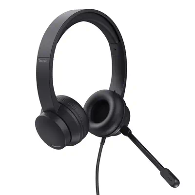 Trust HS-201 Casque Avec fil Arceau Bureau/Centre d'appels USB Type-A Noir - Casque Micro - visuel 2