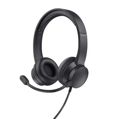 Trust HS-201 Casque Avec fil Arceau Bureau/Centre d'appels USB Type-A Noir - Casque Micro - visuel 1