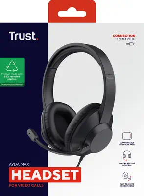 Trust Ayda Max Casque Avec fil Arceau Bureau/Centre d'appels Noir - Casque Micro - visuel 8