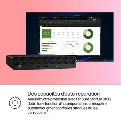 HP ProDesk 4 Mini G1i Intel Core Ultra 5 225T 32 Go DDR5-SDRAM 1 To SSD Windows 11 Pro Mini PC AI PC - Unité Centrale - visuel 10