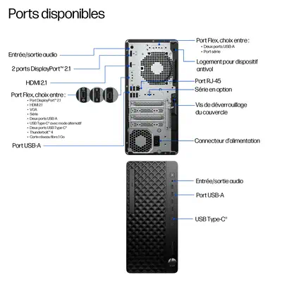 EliteDesk 8 Tower G1i Desktop AI PC Wolf Pro Security Edition - HP - Unité Centrale - visuel 1