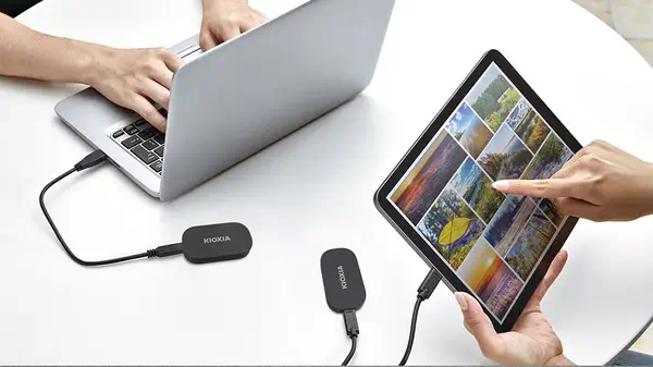 Kioxia Exceria Plus G2 1 To USB Type-C 3.2 Gen 2 (3.1 Gen 2) Noir - Disque dur SSD - visuel 3
