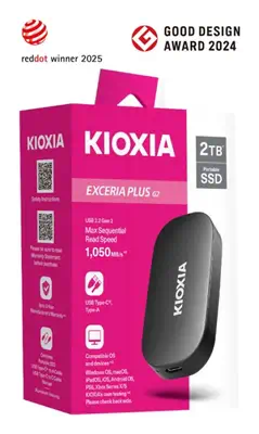 Kioxia Exceria Plus G2 2 To USB Type-C 3.2 Gen 2 (3.1 Gen 2) Noir - Disque dur SSD - visuel 3