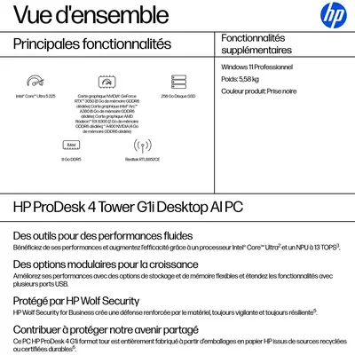 ProDesk 4 Tower G1i Desktop AI PC - HP - Unité Centrale - visuel 10