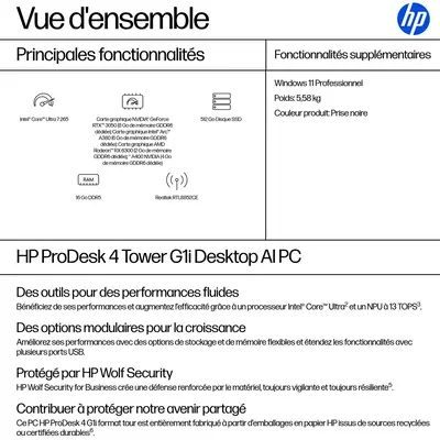ProDesk 4 Tower G1i Desktop AI PC - HP - Unité Centrale - visuel 10