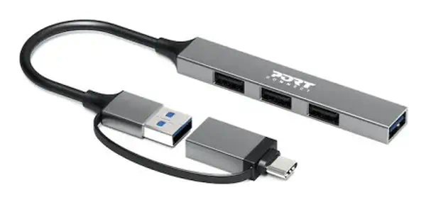 Port Designs 900160 hub & concentrateur USB Type-C 5000 Mbit/s Argent - Switchs et Hubs - visuel 2