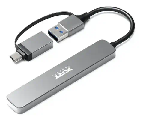 Port Designs 900161 hub & concentrateur USB 2.0 Type-A 5000 Mbit/s Argent - Switchs et Hubs - visuel 3