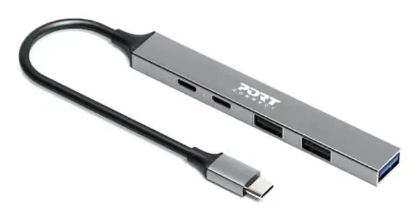 Port Designs 900163 hub & concentrateur USB Type-C 5000 Mbit/s Argent - Switchs et Hubs - visuel 2