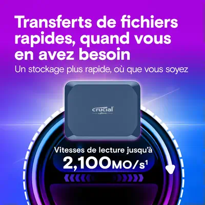 Crucial X10 1 To USB Type-C USB 3.2 Gen 2x2 Bleu - Disque dur SSD - visuel 5