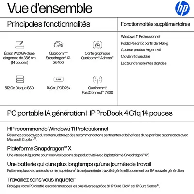 ProBook 4 G1q 14 inch Notebook Next Gen HP - visuel 1 - hello RSE - Mettez-vous au travail en un claquement de doigts !
