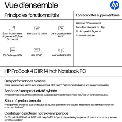 ProBook 4 G1iR 14 inch Notebook PC HP - visuel 1 - hello RSE - HP Sure Sense