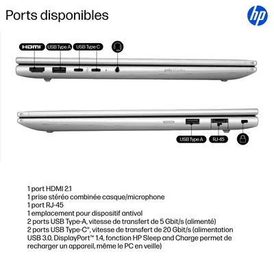 HP ProBook 4 G1iR Intel® Core™ i5 i5-1334U Ordinateur portable 35,6 cm (14") WUXGA 8 Go DDR5-SDRAM 2 - PC Portable - visuel 8