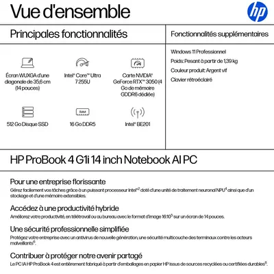 ProBook 4 G1i 14 inch Notebook AI PC - HP - PC Portable - visuel 10