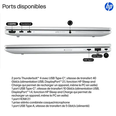EliteBook 8 G1i 13 inch Notebook AI PC Wolf Pro Security Edition - HP - PC Portable - visuel 10