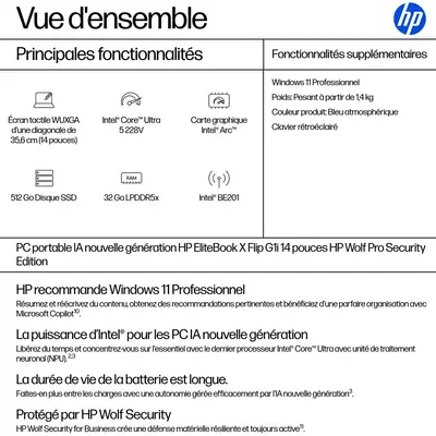 EliteBook X Flip G1i Next Gen AI Wolf Pro Security Edition - HP - PC Portable - visuel 10