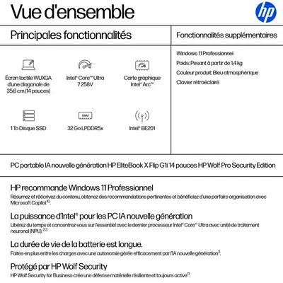 EliteBook X Flip G1i Next Gen AI Wolf Pro Security Edition - HP - PC Portable - visuel 10