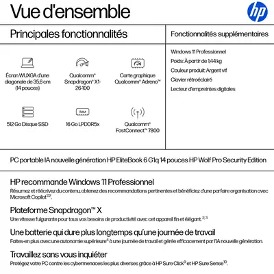 EliteBook 6 G1q Next Gen AI PC Wolf Pro Security Edition - HP - PC Portable - visuel 9
