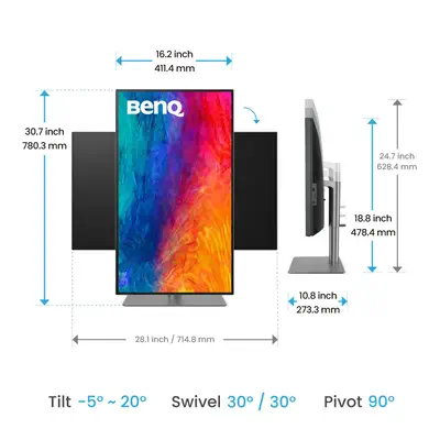 BenQ PD3225U LED display 80 cm (31.5") 3840 x 2160 pixels 4K Ultra HD Argent - Ecran Ordinateur - visuel 9
