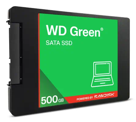 SanDisk Green WDS100T5G0A 500 Go 2.5" Série ATA III 3D NAND - Sandisk - Disque dur SSD - visuel 3