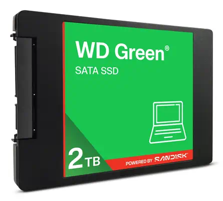SanDisk Green WDS100T5G0A 2 To 2.5" Série ATA III 3D NAND - Sandisk - Disque dur SSD - visuel 3
