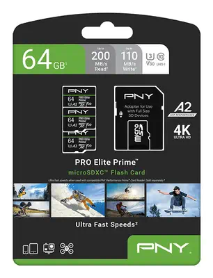 PNY PRO Elite Prime 64 Go MicroSDXC UHS-I Classe 10 - Carte Mémoire - visuel 8