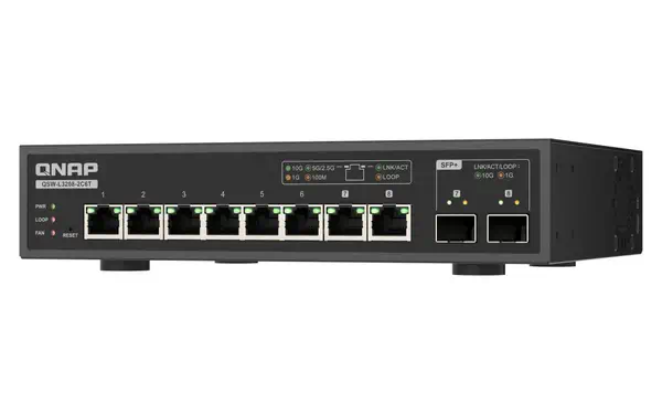 QNAP QSW-L3208-2C6T commutateur réseau Géré L2 10G Ethernet (100/1000/10000) Bureau Noir - Switchs et Hubs - visuel 6