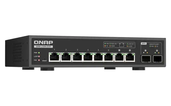QNAP QSW-L3208-2C6T commutateur réseau Géré L2 10G Ethernet (100/1000/10000) Bureau Noir - Switchs et Hubs - visuel 4