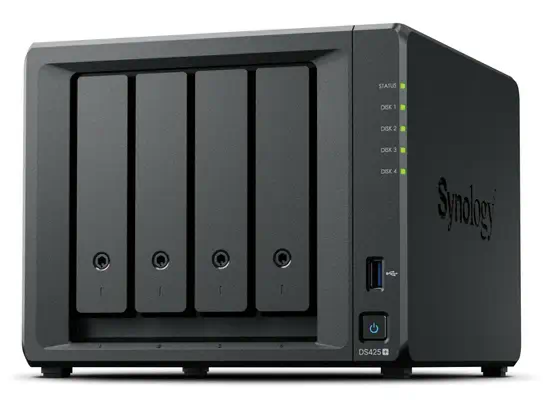 Synology DiskStation DS425+ serveur de stockage NAS Intel® Celeron® J4125 2 Go DDR4 0 To Noir - Boitier d'alimentation - visuel 1