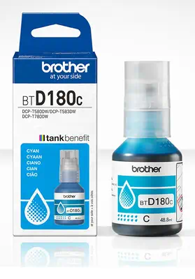 BTD180C Bouteille d'encre cyan originale Brother Brother - visuel 1 - hello RSE - Recharge d'encre de haute qualité