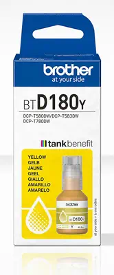 BTD180Y Jaune Bouteille d'encre originale Brother Brother - visuel 1 - hello RSE - Garantie des composants d'origine