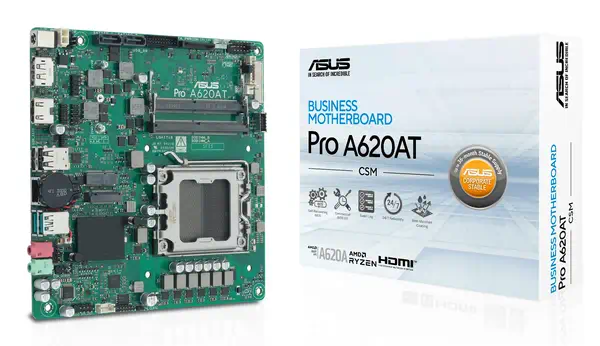 ASUS Pro A620AT-CSM AMD A620A Emplacement AM5 Thin Mini ITX - Asus - Carte mère - visuel 3