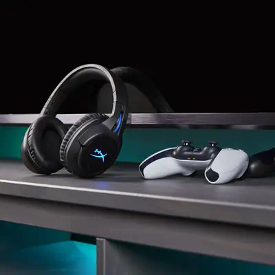 HyperX Cloud Flight - Casque de jeu sans fil (noir-bleu) - PS5-PS4  - Casque Micro - visuel 8