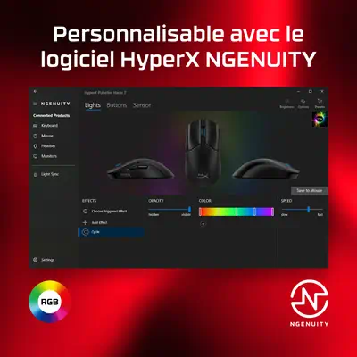 HyperX Pulsefire Haste 2 - Souris gaming (blanc) - visuel 6