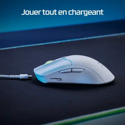 HyperX Pulsefire Haste 2 - Souris sans fil Hyper - visuel 1 - hello RSE - Jusqu’à 100 heures d’autonomie