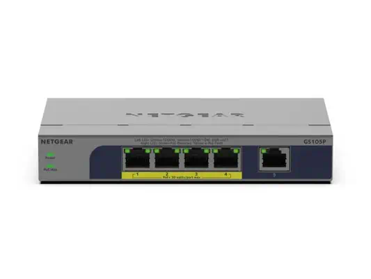 NETGEAR GS105P Non-géré Gigabit Ethernet (10/100/1000) Connexion Ethernet, supportant l'alimentation - Netgear - Switchs et Hubs - visuel 2