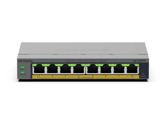 NETGEAR GS108EPP Non-géré Gigabit Ethernet (10/100/1000) Connexion Ethernet, supportant l'alimentati - Netgear - Switchs et Hubs - visuel 2