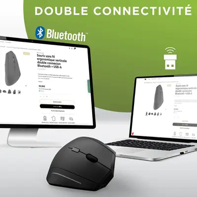 T'nB MWERGOVBTR souris Bureau Droitier Bluetooth + USB Type-A Optique 1600 DPI - T'NB - Souris - visuel 5