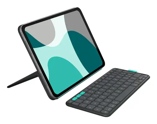 Logitech Flip Folio QWERTZ Suisse Bluetooth Graphite - Accessoires Tablette - visuel 1
