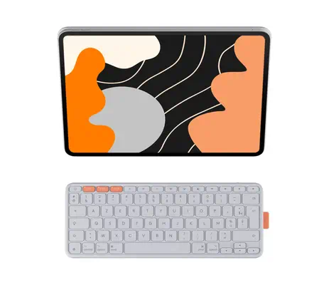 Logitech Flip Folio AZERTY Français Bluetooth Gris clair - Accessoires Tablette - visuel 1