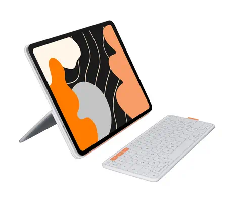 Logitech Flip Folio AZERTY Français Bluetooth Gris clair - Accessoires Tablette - visuel 2