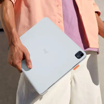 Logitech Flip Folio AZERTY Français Bluetooth Gris clair - Accessoires Tablette - visuel 4