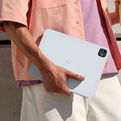 Logitech Flip Folio AZERTY Français Bluetooth Gris clair - Accessoires Tablette - visuel 3