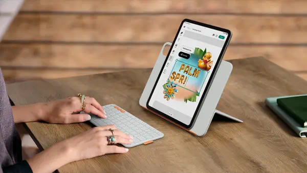 Logitech Flip Folio AZERTY Français Bluetooth Gris clair - Etui et Housse - visuel 7
