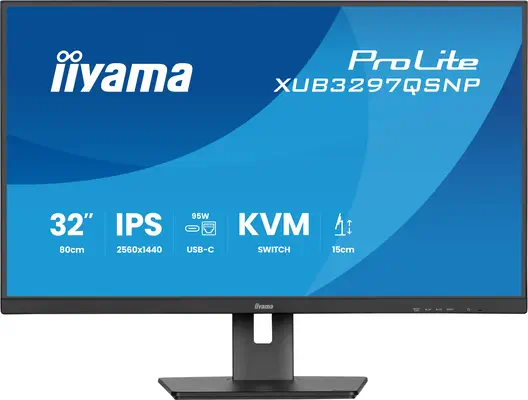 iiyama ProLite XUB3297QSNP-B1 écran plat de PC 81,3 cm (32") 2560 x 1440 pixels 4K Ultra HD LED Noir - Ecran Ordinateur - visuel 1